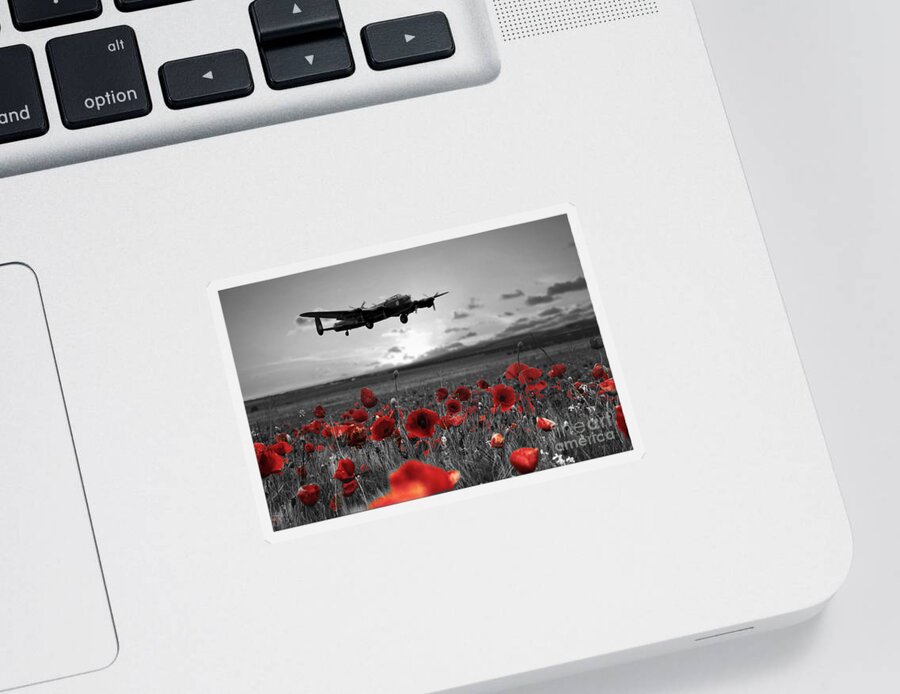 Avro Lancaster Sticker featuring the digital art Over The Fields - Selective by Airpower Art