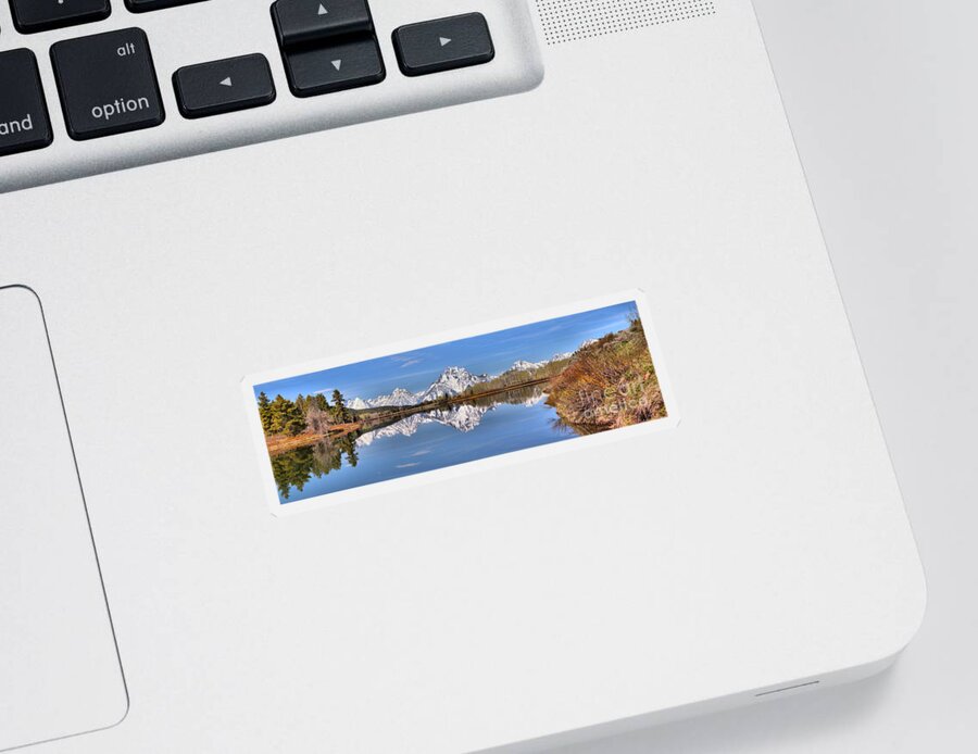 Oxbow Bend Sticker featuring the photograph Oxbow Bend Panorama by Adam Jewell