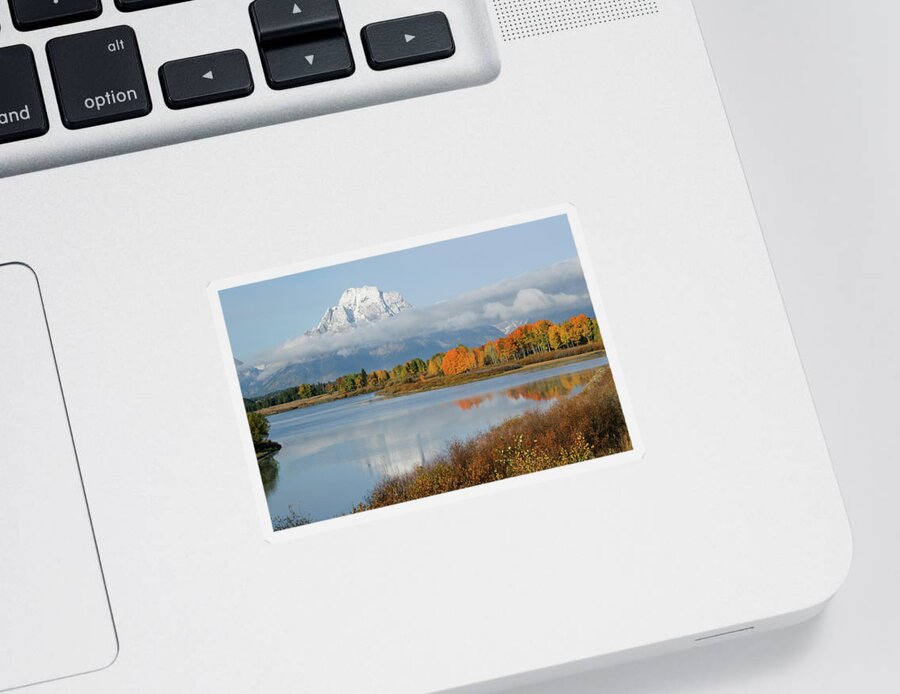 Grand Tetons Sticker featuring the photograph Oxbow Bend by Wesley Aston
