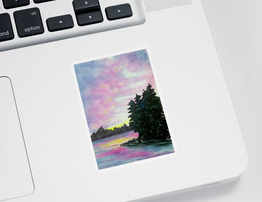 Sunset Sticker featuring the pastel Ozark Sunset by Michele Fritz