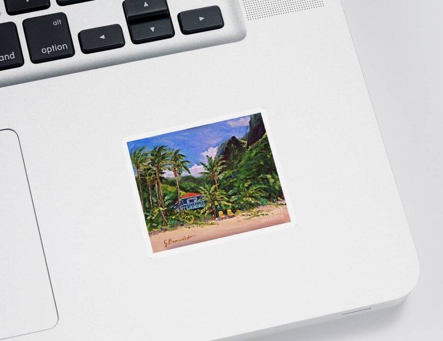 Tropical Sticker featuring the painting P F by Jennifer Beaudet