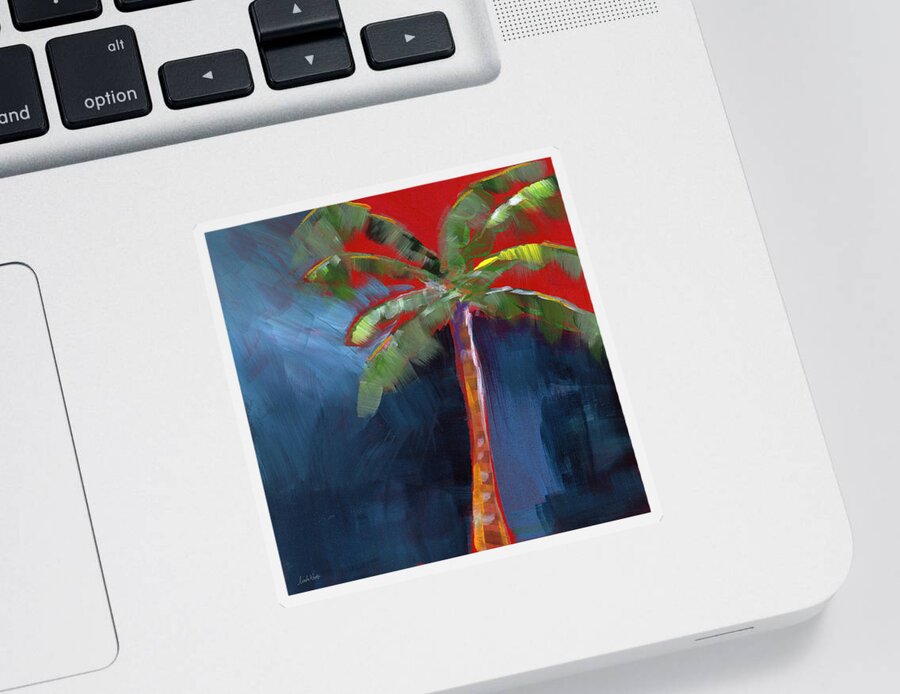 Palm Tree Sticker featuring the painting Palm Tree- Art by Linda Woods by Linda Woods