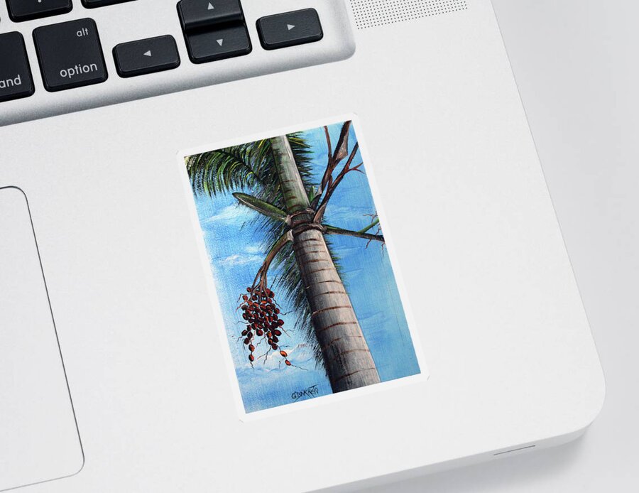 Palm Tree Sticker featuring the painting Palma by Gloria E Barreto-Rodriguez