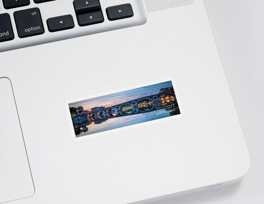 Pont Neuf Sticker featuring the photograph Panorama of Pont Neuf in Toulouse by Elena Elisseeva