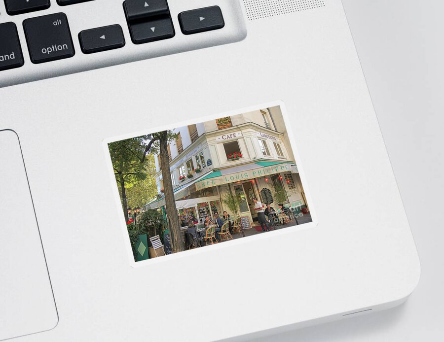 Avenue Sticker featuring the photograph Paris cafe by Patricia Hofmeester