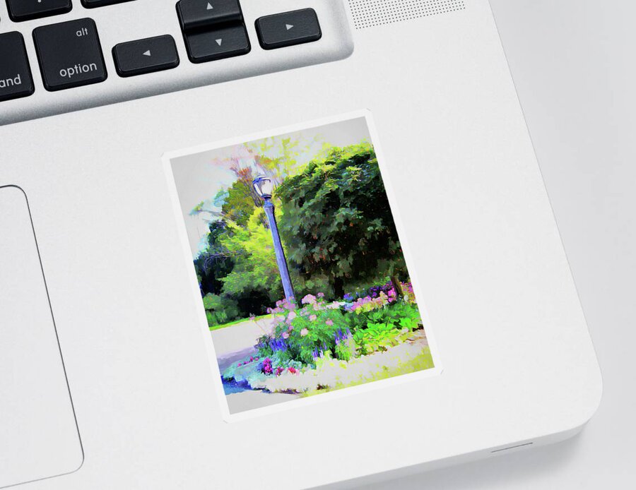 Garden Sticker featuring the digital art Park Light by Leslie Montgomery