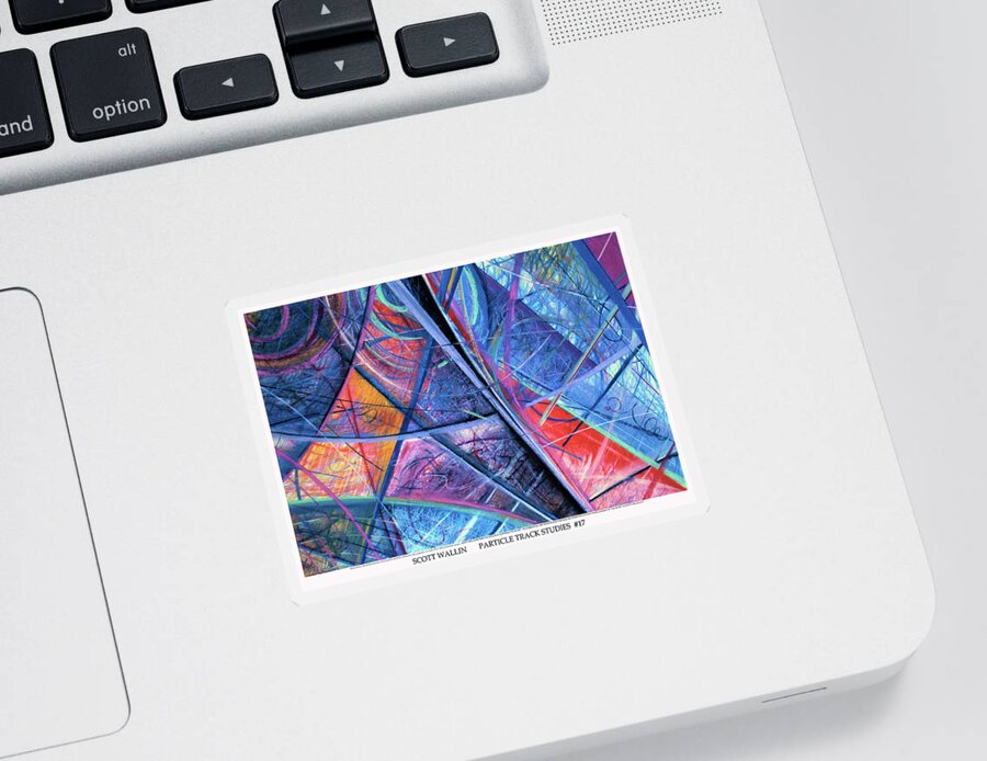 A Bright Sticker featuring the painting Particle Track Study Seventeen by Scott Wallin