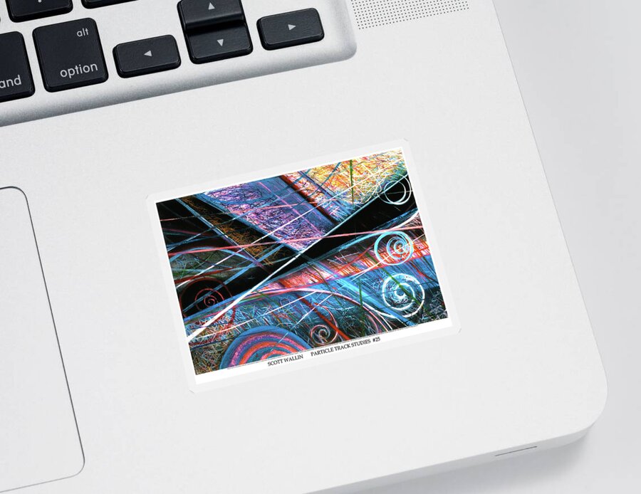 A Bright Sticker featuring the painting Particle Track Study Twenty-five by Scott Wallin