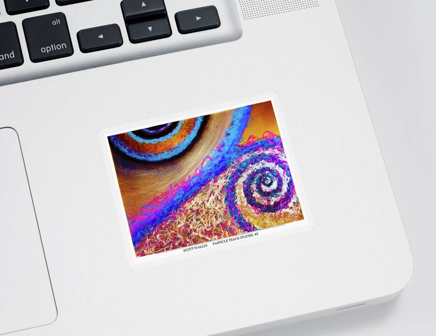 Bright Sticker featuring the painting Particle Track Study Two by Scott Wallin