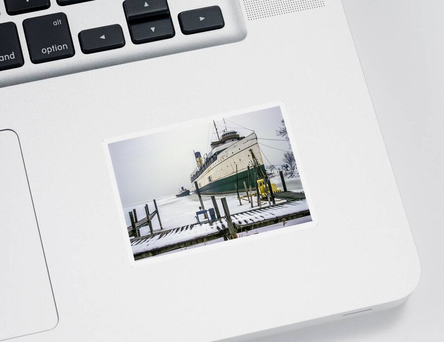 Travel Sticker featuring the photograph Passenger Liner SS Keewatin in Winter Dock by Randall Nyhof