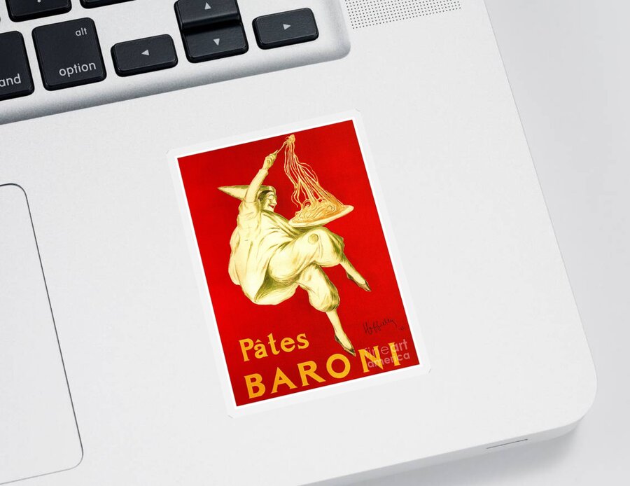  Sticker featuring the digital art Pasta Baroni Leonetto Cappiello by Heidi De Leeuw