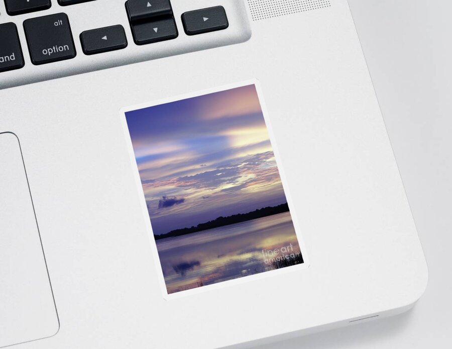Sunrise Sticker featuring the photograph Pastel Reflections On The Lake by D Hackett