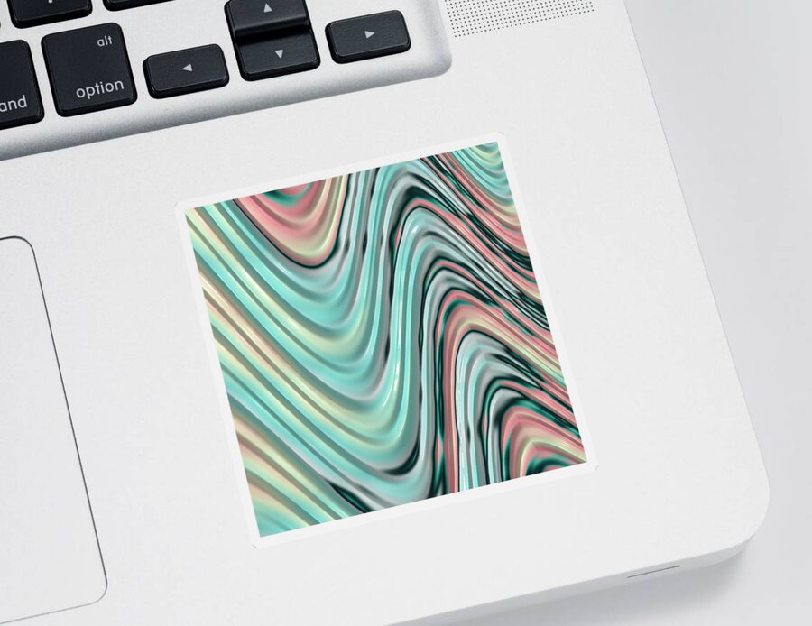 Fractal Art Sticker featuring the digital art Pastel Zigzag by Bonnie Bruno