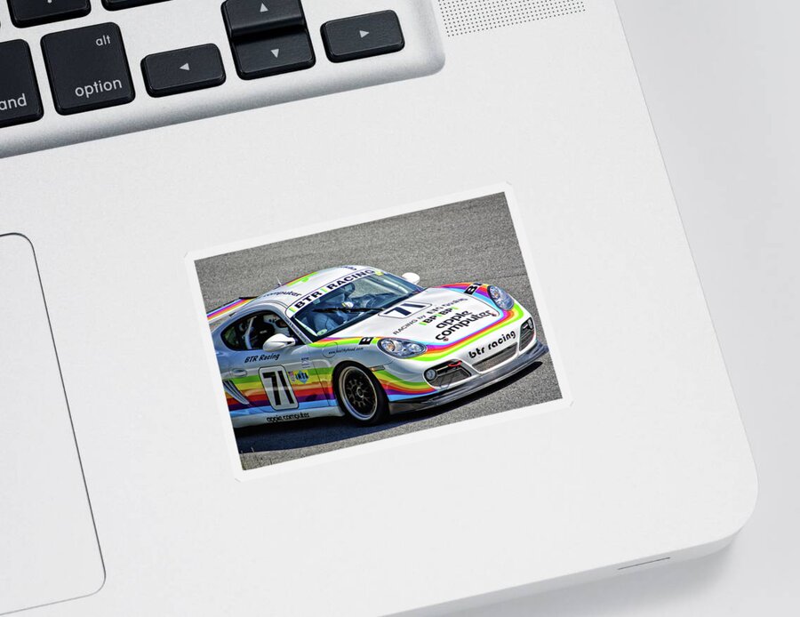 Pca Sticker featuring the photograph PCA 2011 Porsche Cayman by Mike Martin