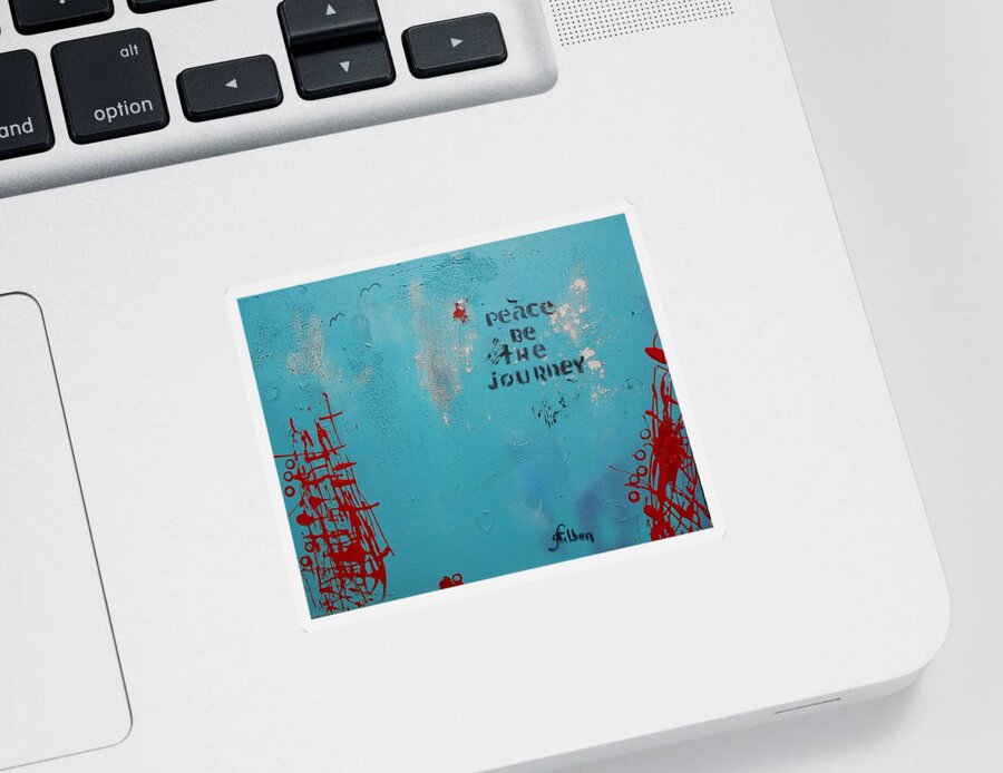 Abstract Sticker featuring the painting Peace Be The Journey by GH FiLben