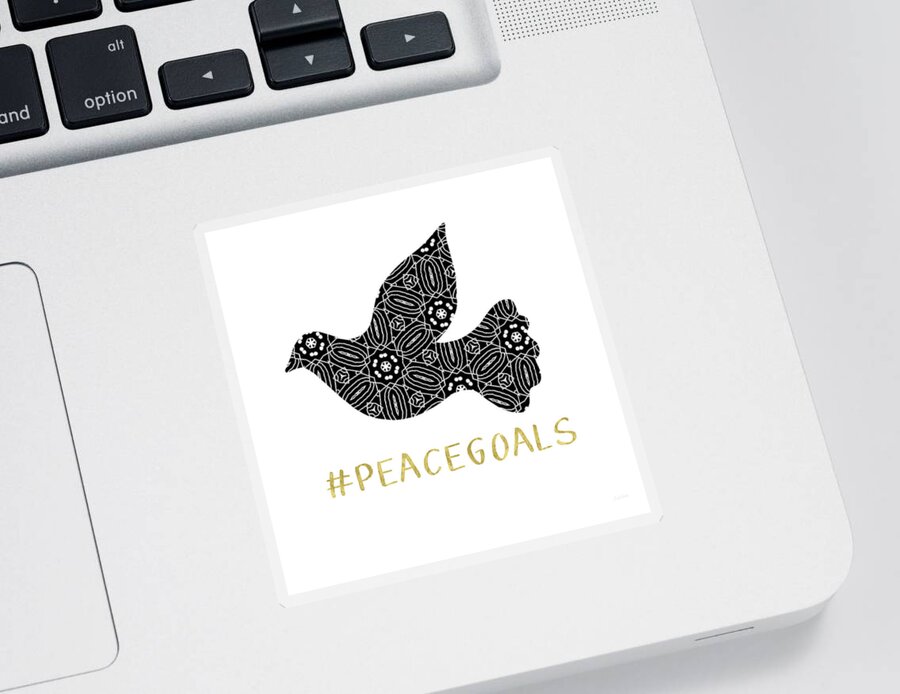 Peace Sticker featuring the digital art Peace Goals- Art by Linda Woods by Linda Woods
