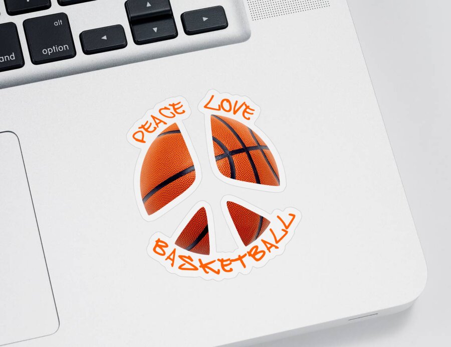Peace Love Basketball Sticker featuring the digital art Peace Love Basketball by David G Paul