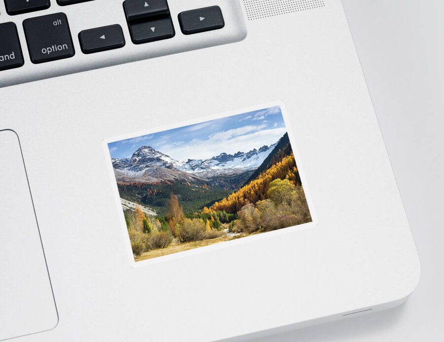 Mountain Landscape Sticker featuring the photograph Peak of Rochebrune - 2 - French Alps by Paul MAURICE