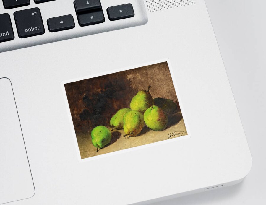 Guillaume Romain Fouace Sticker featuring the painting Pears by Guillaume Romain Fouace