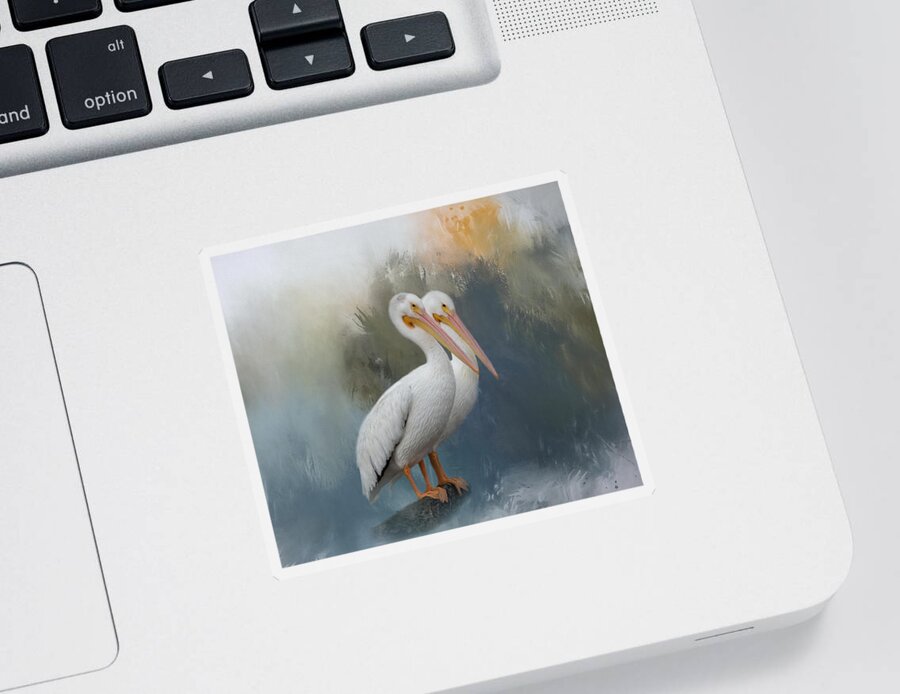 Pelican Sticker featuring the photograph Pelican Pair by Kim Hojnacki