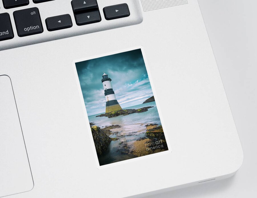 Lighthouse Sticker featuring the photograph Penmon Point by David Lichtneker