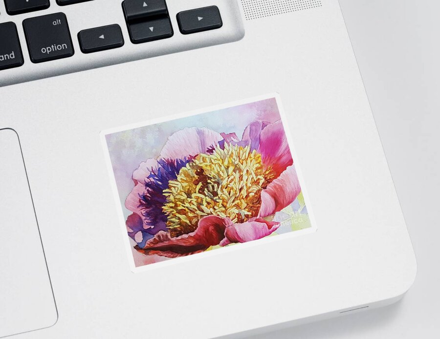 Peony Sticker featuring the painting Peony Delight by Lisa Debaets