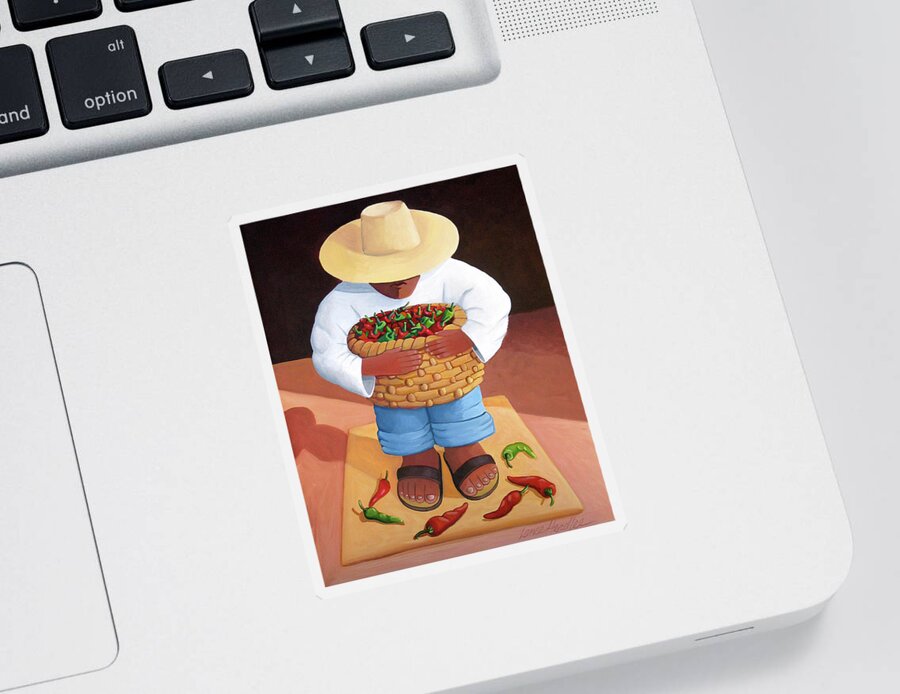 Mexican Sticker featuring the painting Pepper Boy by Lance Headlee