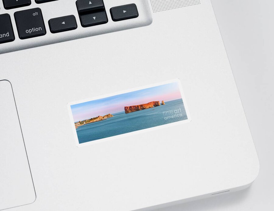 Perce Rock Sticker featuring the photograph Perce Rock panorama at sunset by Elena Elisseeva