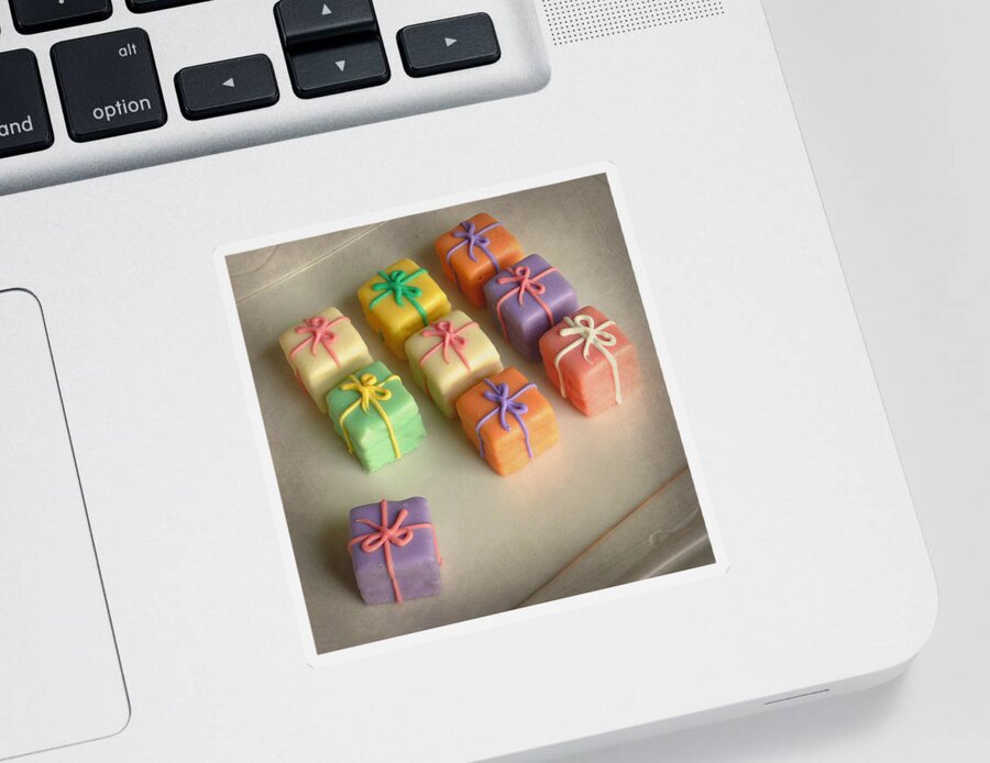 Sweets Sticker featuring the photograph Petit Fours Square by Valerie Reeves