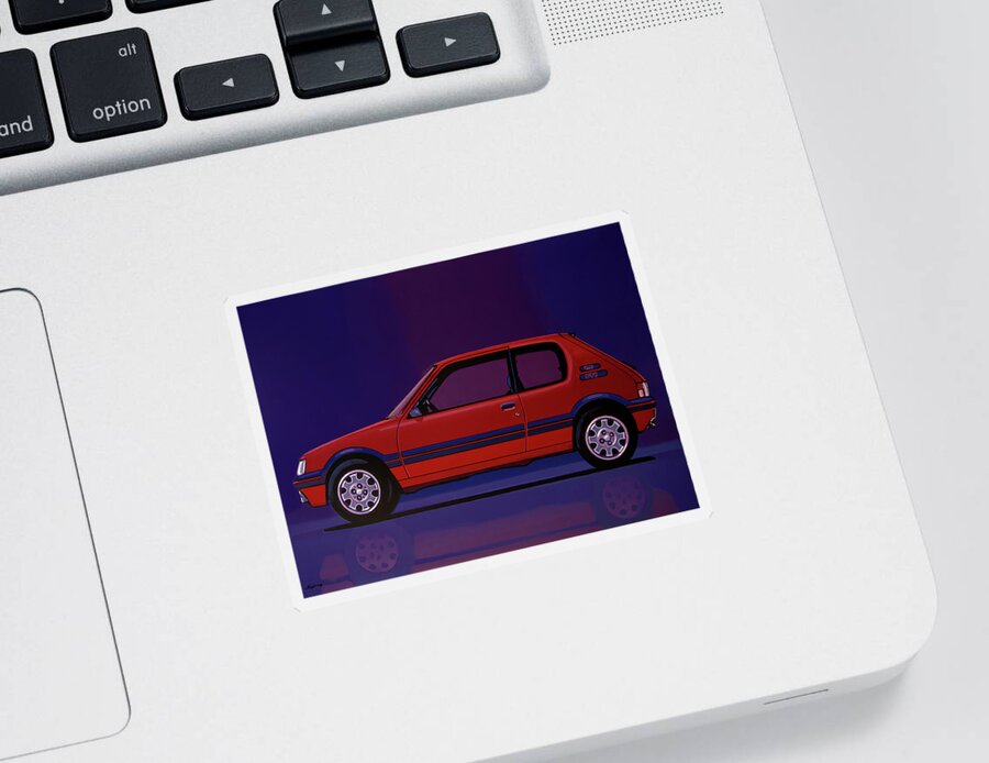 Peugeot 205 Gti Sticker featuring the painting Peugeot 205 GTI 1984 Painting by Paul Meijering