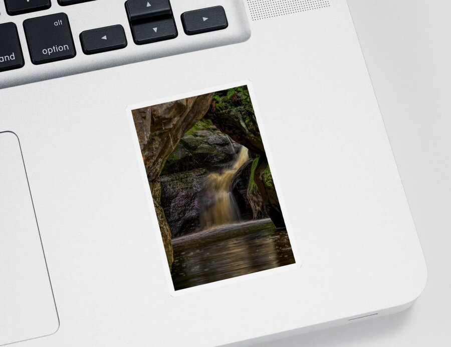 Pewits Nest Sticker featuring the photograph Pewit's Nest Last Waterfall by Dale Kauzlaric