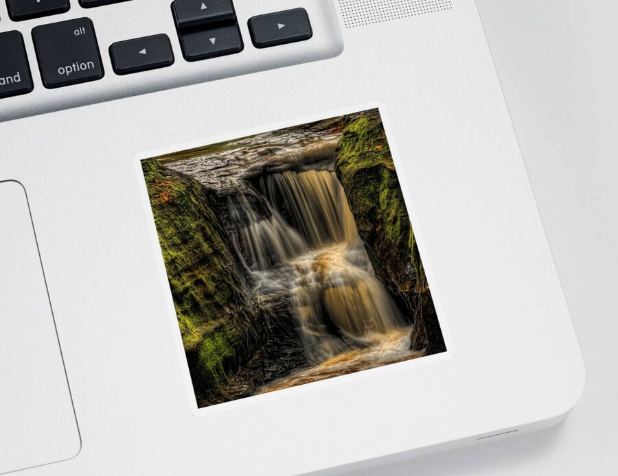 Pewits Nest Sticker featuring the photograph Pewits Nest Middle Falls Square by Dale Kauzlaric