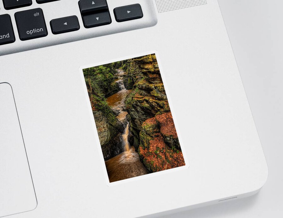 Pewits Nest Sticker featuring the photograph Pewits Nest Three Waterfalls by Dale Kauzlaric