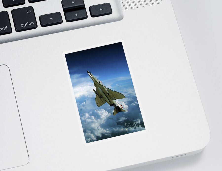 F-4 Sticker featuring the digital art Phantom Power Out by Airpower Art