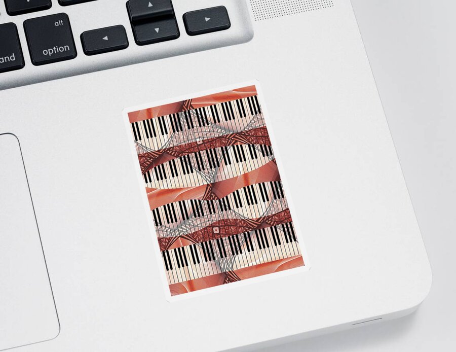 Piano Sticker featuring the digital art Piano - Keyboard - Musical Instruments by Anastasiya Malakhova
