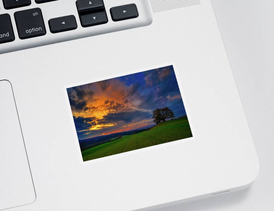 Sunset Sticker featuring the photograph Picturesque Rural Sunset by Mountain Dreams