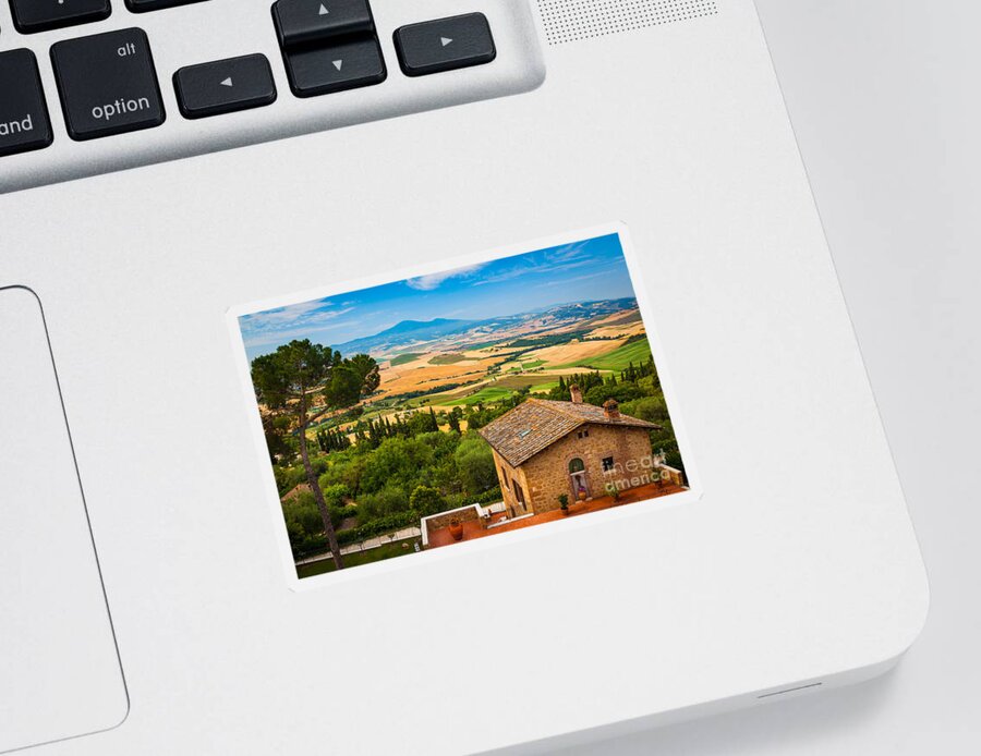 Europe Sticker featuring the photograph Pienza Landscape by Inge Johnsson