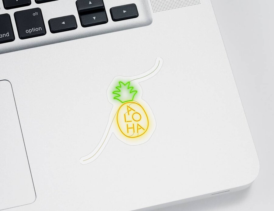 Pineapple Aloha Neon Style Sticker