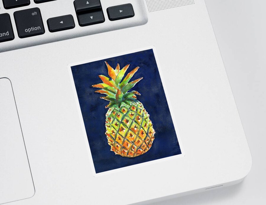 Pineapple Sticker featuring the painting Pineapple Ripe Watercolor by Carlin Blahnik CarlinArtWatercolor