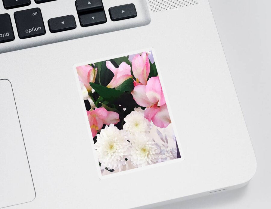 Featured Sticker featuring the photograph Pink and White by Jenny Revitz Soper