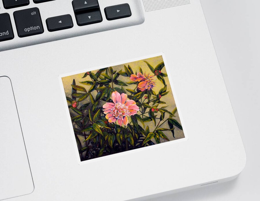 Oil Painting Sticker featuring the painting Pink Peonies by Tamara Kulish