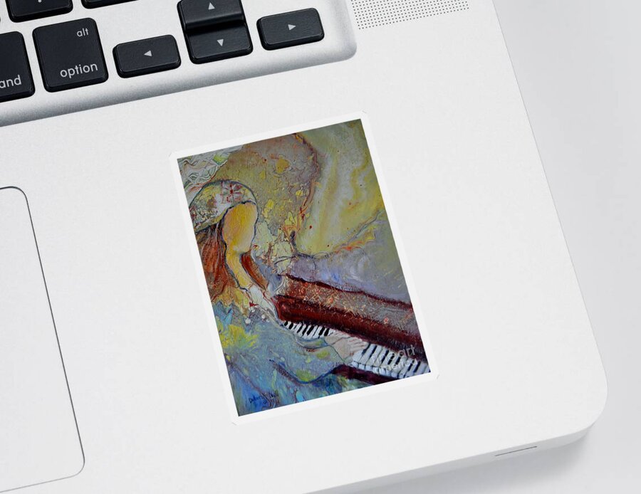 Piano Sticker featuring the painting Playing By Heart by Deborah Nell