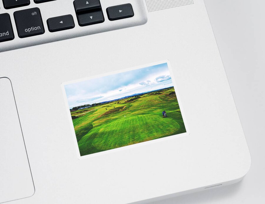 Old Course Sticker featuring the photograph Playing The Old Course - St. Andrews by Mountain Dreams