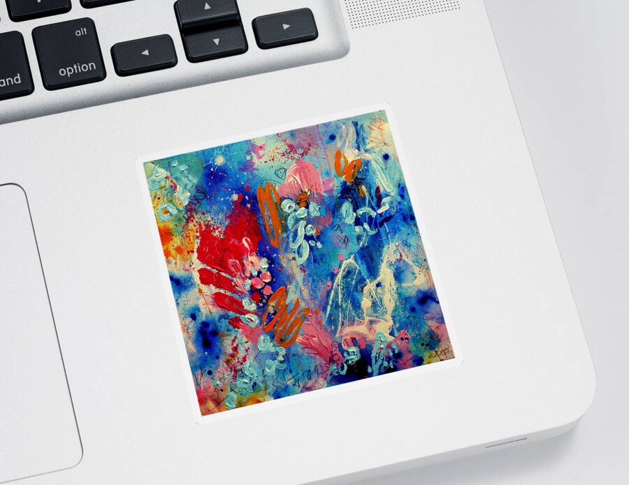 Abstract Painting Sticker featuring the painting Pocket Full of Horses 4 by Tracy Bonin
