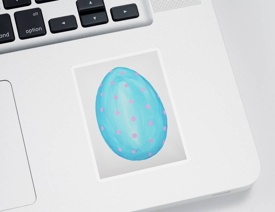 Easter Sticker featuring the painting Polka Dot Easter Egg by Iryna Goodall