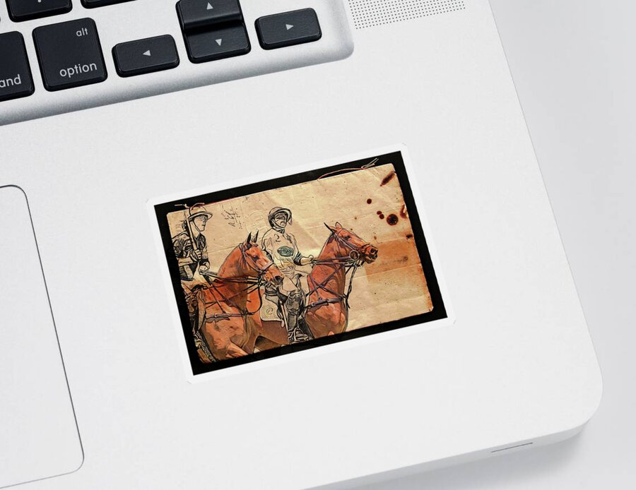 Alicegipsonphotographs Sticker featuring the photograph Polo Horses by Alice Gipson