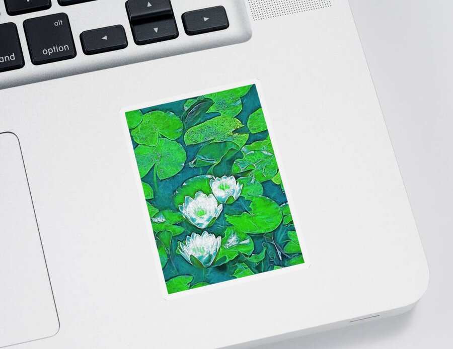 Pond Sticker featuring the photograph Pond Lily 2 by Pamela Cooper