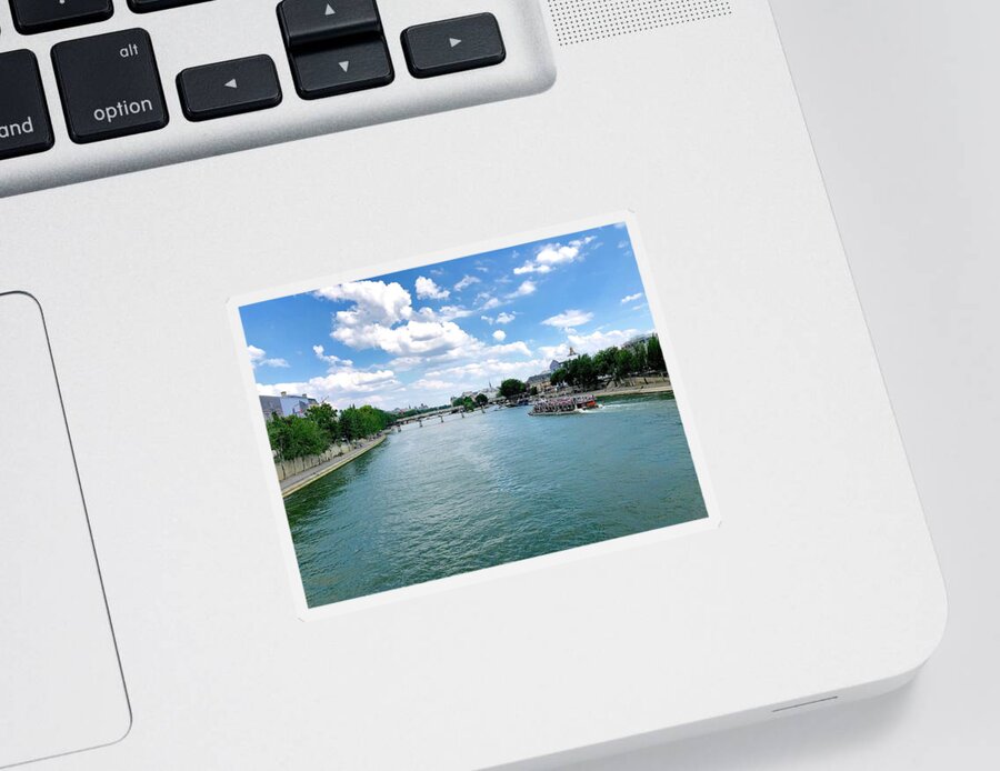 Landscape Sticker featuring the photograph River Seine at Pont du Carrousel by Charles Kraus