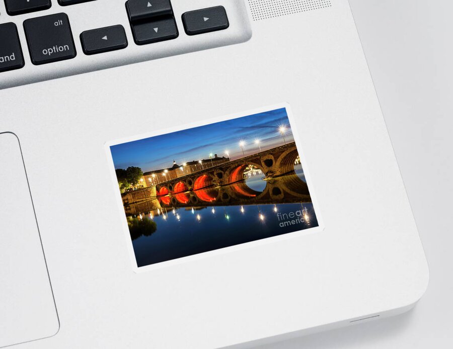 Pont Neuf Sticker featuring the photograph Pont Neuf in Toulouse by Elena Elisseeva