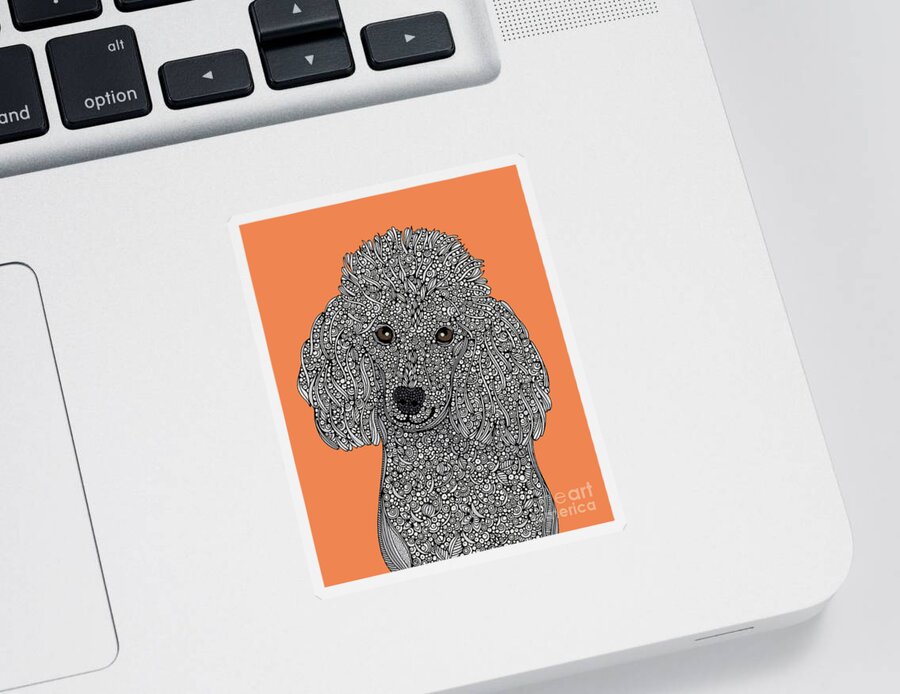 Poodle Sticker featuring the digital art Poodle by MGL Meiklejohn Graphics Licensing